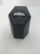Load and play video in Gallery viewer, White gold cubic zirconia and aquamarine ring
