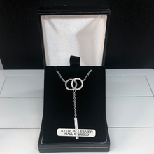 Load image into Gallery viewer, Sterling silver and cubic zirconia pendant and chain
