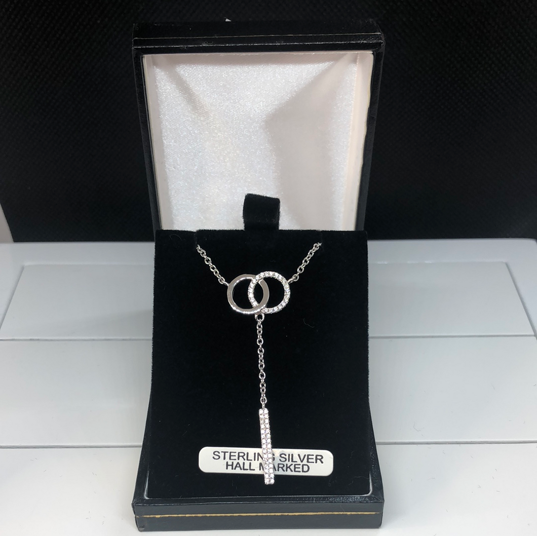 Sterling silver and cubic zirconia pendant and chain