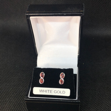 Load image into Gallery viewer, 9ct White Gold and Garnet earrings
