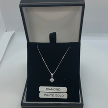 Load image into Gallery viewer, White gold and diamond pendant and chain
