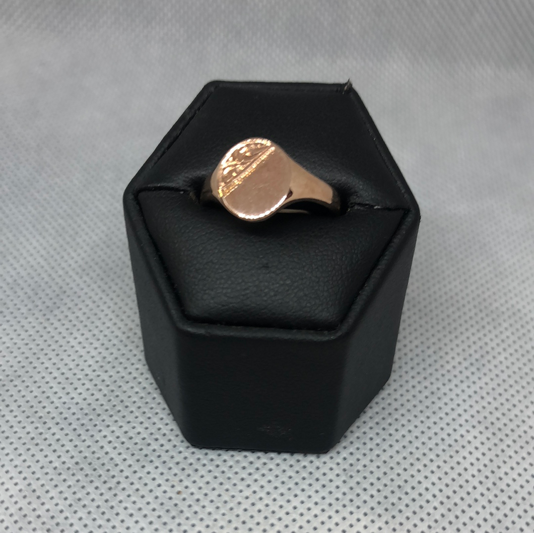 9ct rose gold small signet ring