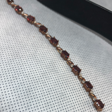 Load image into Gallery viewer, 9ct Rose Gold , Garnett and cubic zirconia bracelet
