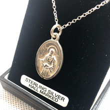 Load image into Gallery viewer, Sterling silver padre pio pendant and chain
