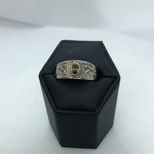 Load image into Gallery viewer, Sterling silver and emerald ring
