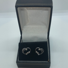 Load image into Gallery viewer, White gold and cubic zirconia earrings
