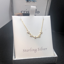Load image into Gallery viewer, Sterling silver 9ct gold plated and Cubic Zirconia stars chain
