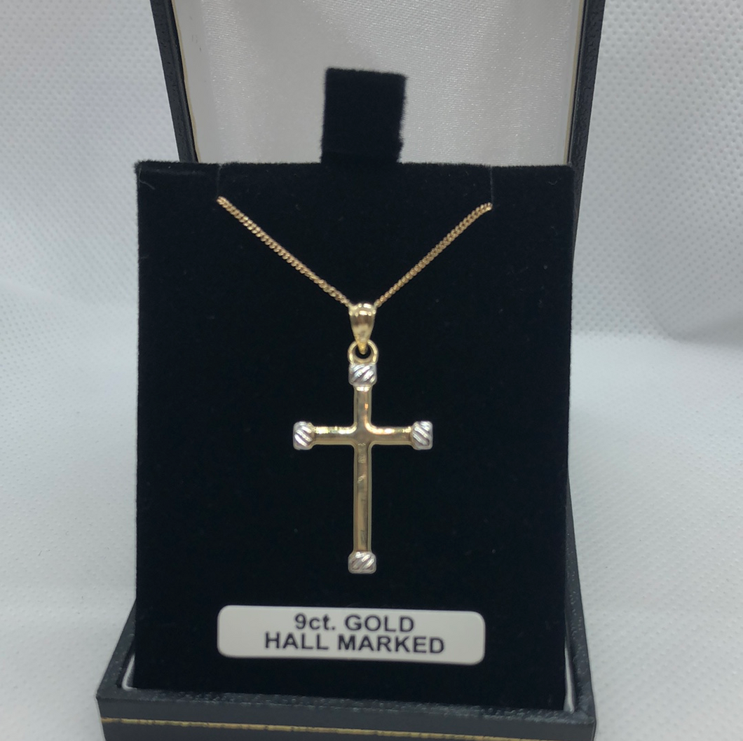 9ct gold cross and chain