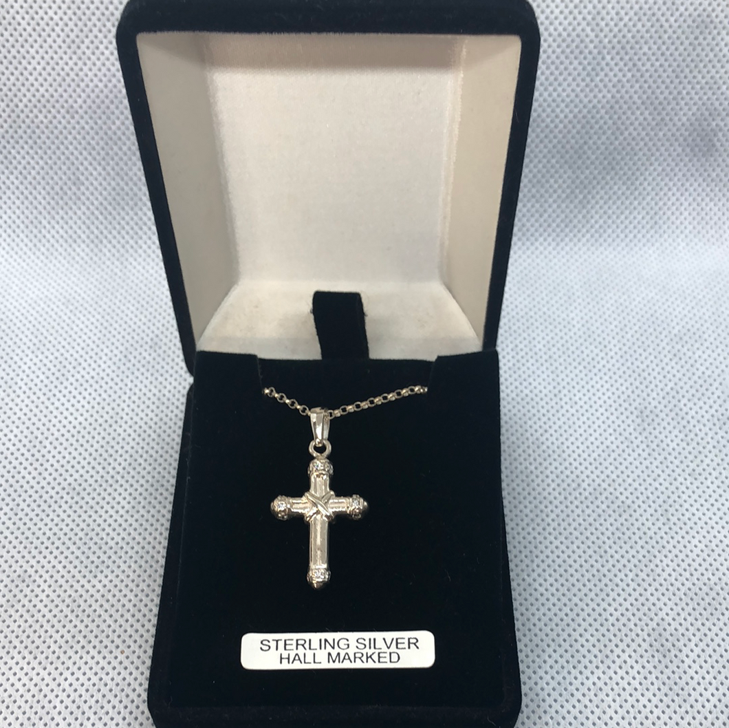 Sterling silver cross pendant and chain