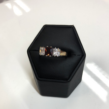 Load image into Gallery viewer, 9ct gold , Garnet and cubic zirconia ring

