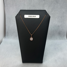 Load image into Gallery viewer, Rose Gold and cubic zirconia pendant and chain
