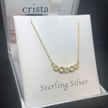 Load image into Gallery viewer, Sterling silver 9ct gold plated CZ circles chain
