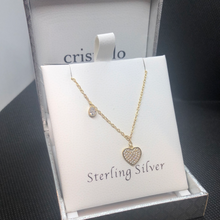Load image into Gallery viewer, Sterling silver 9ct gold plated heart chain
