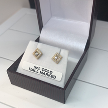 Load image into Gallery viewer, 9ct gold and cubic zirconia earrings
