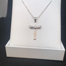 Load image into Gallery viewer, Sterling silver cross holy communion pendant and chain
