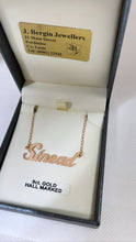 Load image into Gallery viewer, 9ct Rose Gold name chain necklace 18’’ (ordered on request , takes 1-2 weeks to arrive)

