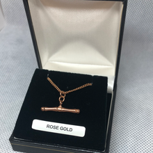 Load image into Gallery viewer, Rose gold T bar Pendant and chain
