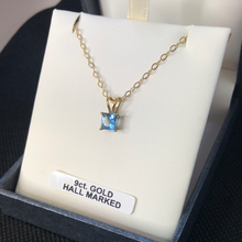Load image into Gallery viewer, 9ct Gold Aquamarine Pendant with chain
