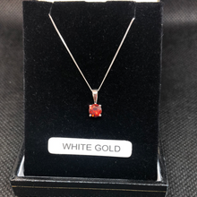 Load image into Gallery viewer, 9ct White Gold Chain with Ruby pendant

