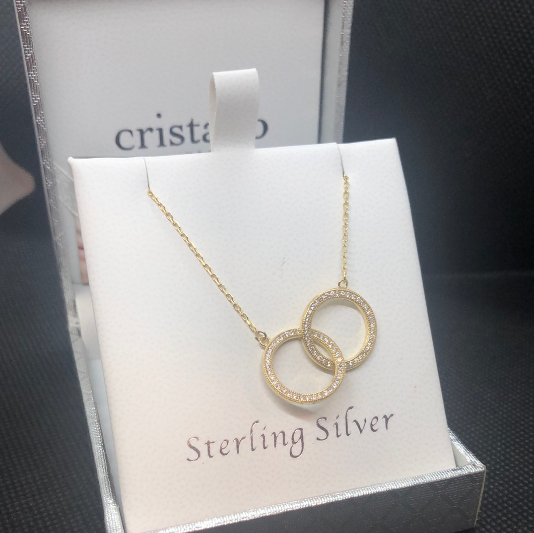 Sterling silver 9ct gold plated circles chain
