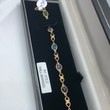 Load image into Gallery viewer, 9ct gold bracelet with precious stones
