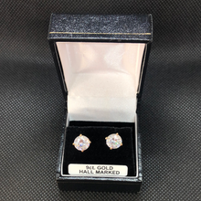 Load image into Gallery viewer, 9ct Gold Cubic Zirconia large stud earrings
