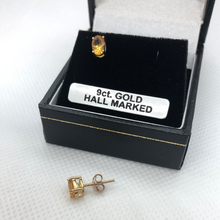 Load image into Gallery viewer, 9ct gold and yellow topaz earrings
