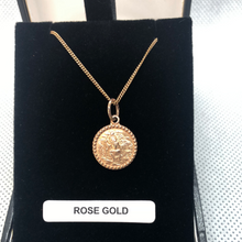 Load image into Gallery viewer, Rose gold religious medal
