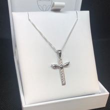 Load image into Gallery viewer, Sterling silver cross holy communion pendant and chain
