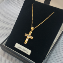 Load image into Gallery viewer, 9ct gold and diamond cross
