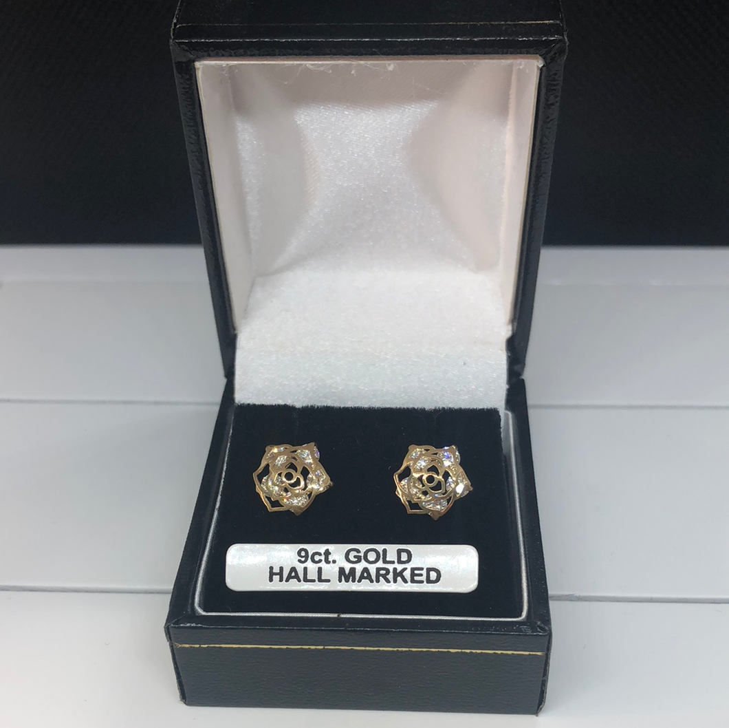 9ct gold and cubic zirconia earrings