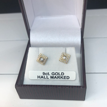 Load image into Gallery viewer, 9ct gold and cubic zirconia earrings
