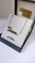 Load image into Gallery viewer, 9ct Rose Gold name chain necklace 18’’ (ordered on request , takes 1-2 weeks to arrive)
