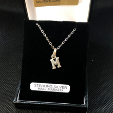 Load image into Gallery viewer, Sterling silver M initial necklace
