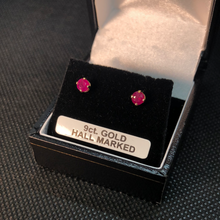 Load image into Gallery viewer, 9ct Gold Ruby stud earrings
