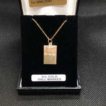 Load image into Gallery viewer, 9ct gold engravable pendant with chain
