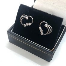 Load image into Gallery viewer, White gold and cubic zirconia earrings
