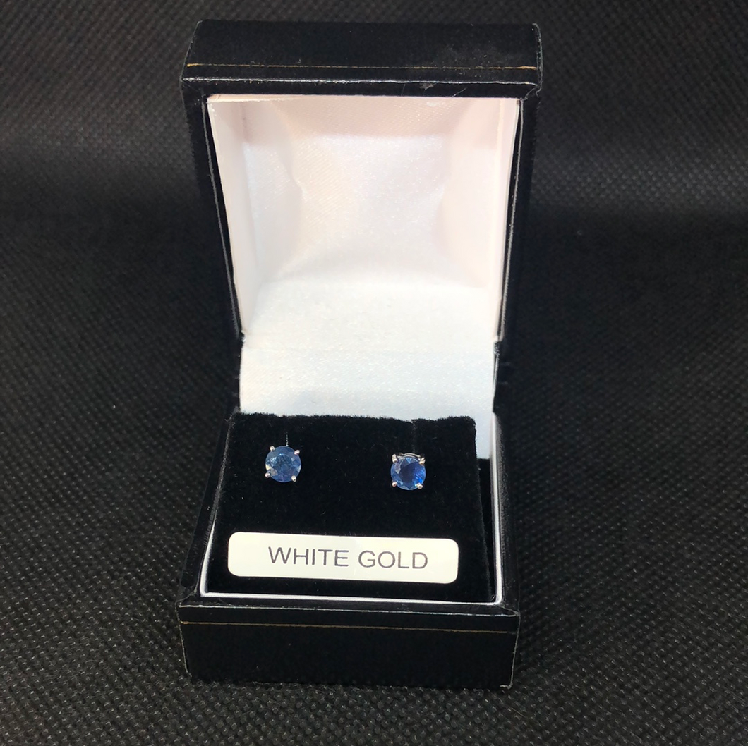 Sapphire and 9ct White Gold stud earrings