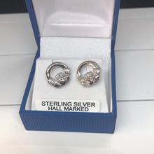 Load image into Gallery viewer, Sterling silver claddagh earrings
