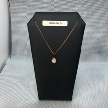 Load image into Gallery viewer, Rose Gold and cubic zirconia pendant and chain
