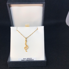 Load image into Gallery viewer, 9ct Gold Musical Note pendant and chain

