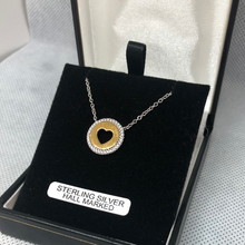 Load image into Gallery viewer, Sterling silver , cubic zirconia and 9ct gold plated heart pendant and chain
