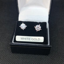 Load image into Gallery viewer, 9ct Gold and White Gold cubic zirconia stud earrings

