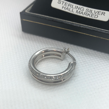 Load image into Gallery viewer, Sterling silver encrusted hoops
