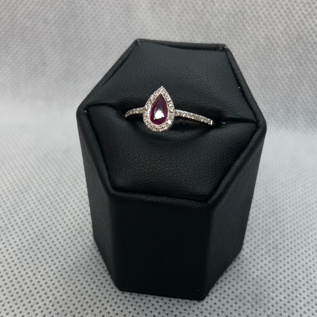 9ct gold and white gold ruby and diamond ring