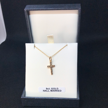 Load image into Gallery viewer, 9ct Gold cross pendant and chain

