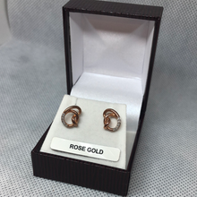 Load image into Gallery viewer, Rose Gold and diamond earrings
