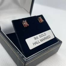 Load image into Gallery viewer, 9ct gold and garnet stud earrings
