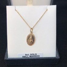 Load image into Gallery viewer, 9ct Gold Miraculous medal and chain
