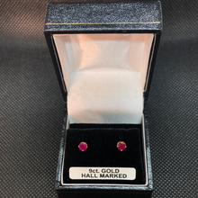 Load image into Gallery viewer, 9ct Gold Ruby stud earrings
